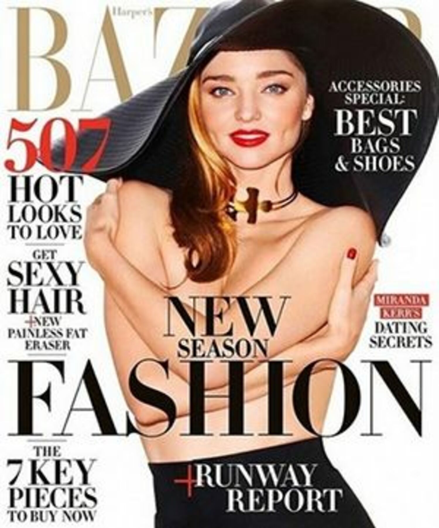 「裸が大好き♪」ミランダ・カーが雑誌の表紙でトップレスの画像